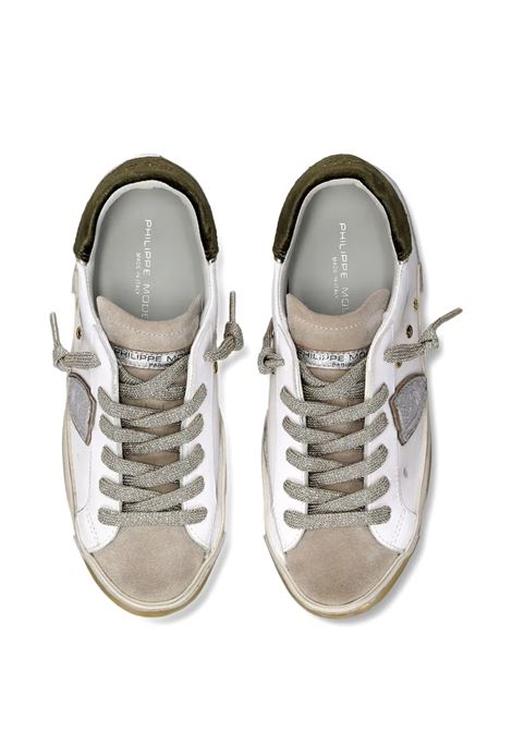 Sneaker Prsx in Bianco, Oro e Marrone PHILIPPE MODEL | PRLDXE07